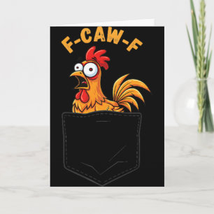 Cartão F-caw-f Galinha Engraçada Bolso Humor Citação Galo