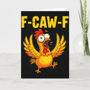 Cartão F-caw-f Galinha Engraçada – Humor Animal de Fazend