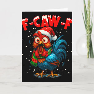 Cartão F-caw-f Galinha Fcawf Galo Café Natal Fca