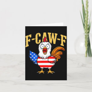 Cartão F-caw-f Humor de Frango Engraçado Bandeira EUA Cit