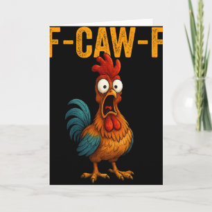 Cartão F-caw-f Humor Engraçado de Frango F-caw-f Citação
