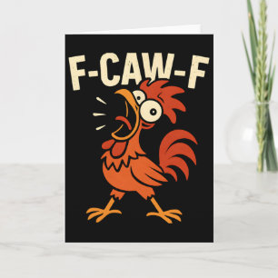 Cartão F-caw-f - Meme do Galo Frango Louco _1
