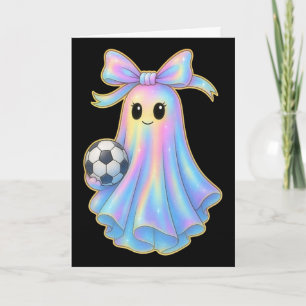 Cartão Fã de Futebol Fantasma Fofo Pastel Halloween Coque