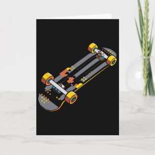 Cartão Fã de skate estilo quadrinhos de skate