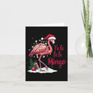 Cartão Fa La La La Mingo Flamingo Christmas Light Snow Me
