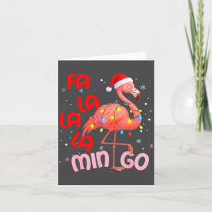 Cartão Fa La La La Mingo Flamingo Natal Homens Mulheres C