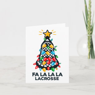 Cartão Fa La Lacrosse Player Árvore De Natal Luzes Xma
