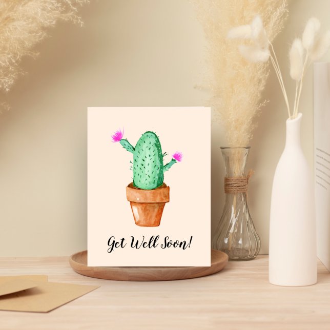 Cartão Fábrica De Cactus De Aquarela Em Breve (Criador carregado)