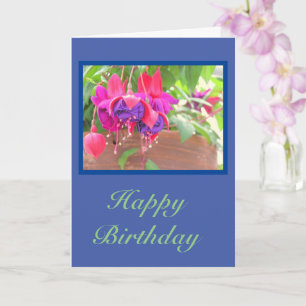 Cartão Fábrica de Fuchsia/Aniversário Feliz/Personaliz