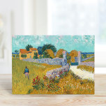 Cartão Fábrica de Provença | Vincent van Gogh<br><div class="desc">Farmhouse in Provence (1888) por Vincent Van Gogh,  artista poste-impressionista holandês. Arte original é um óleo na pintura da paisagem da canvas em amarelos vibrantes do ouro e tons azuis aqua. Use as ferramentas de design para adicionar texto personalizado ou personalizar a imagem.</div>