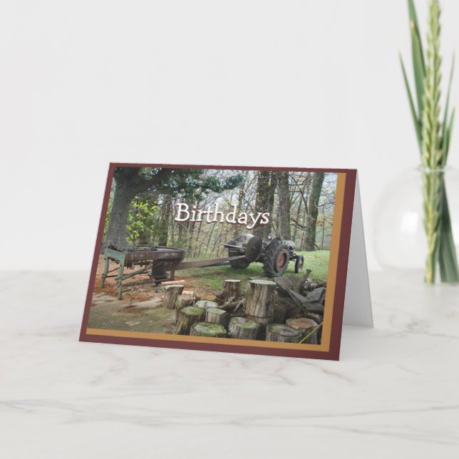 Cartão fabricante de aparas de madeira antigo- personaliz (Frente)