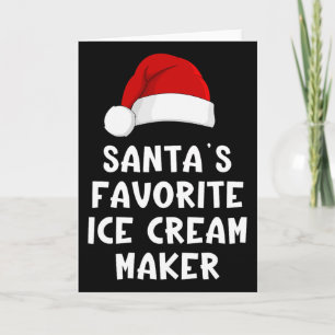 Cartão Fabricante de Sorvete Favorito do Papai Noel de Na