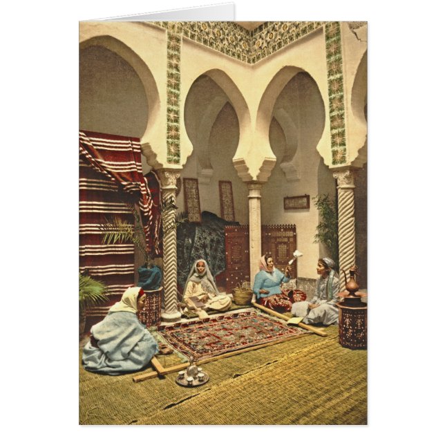 Cartão Fabricantes argelinos 1899 do tapete (Frente)