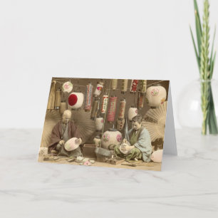 Cartão Fabricantes japoneses da lanterna de papel, foto