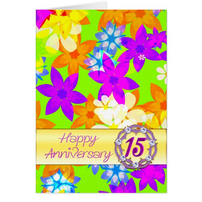 Cartão Fabuloso 15 de flores para um casal (Frente)