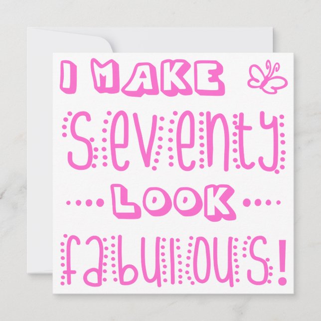 Cartão Fabuloso 70 Birthday (Frente)