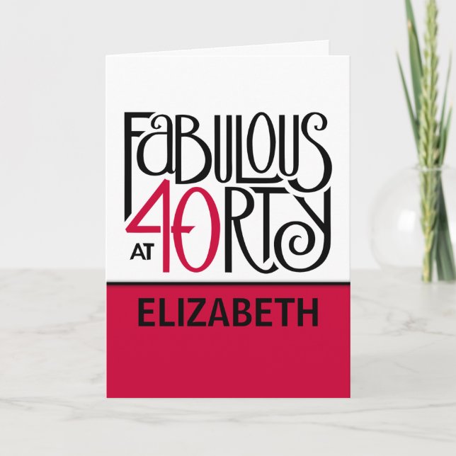 Cartão Fabuloso a 40 vermelho (Frente)