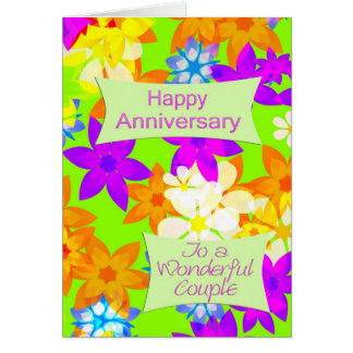 Cartão Fabuloso aniversário de flores para um casal