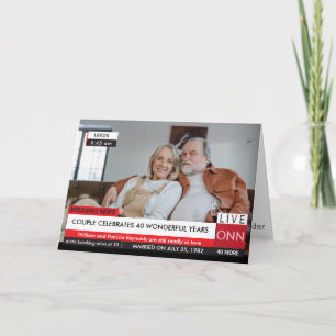 Cartão Fabuloso Notícias da TV do 40º aniversário