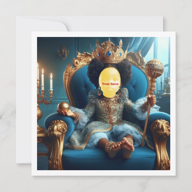 Cartão Faça da minha criança uma princesa negra real, uma (Frente)