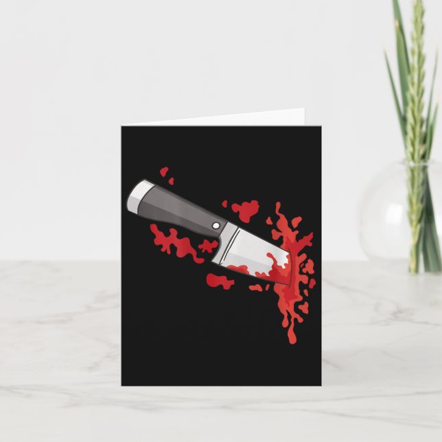 Cartão Faca No Assassinato De Ck Halloween Faca Figurume  (Frente)