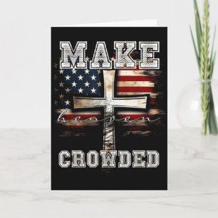 Cartão Faça o Céu Lotado Cruz _ Bandeira Americana Cristã