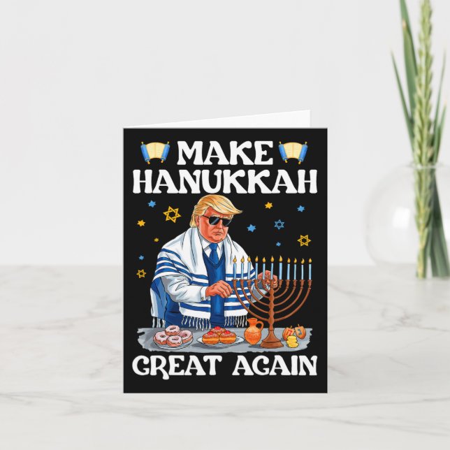 Cartão Faça o Excelente de Hanukkah de novo Trump judeu U (Frente)