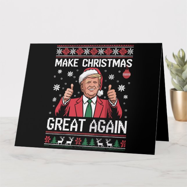 Cartão Faça o Excelente de Natal de novo Trump Pajamas Ug (Planta pequena)