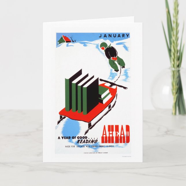 Cartão Faça sua neve da leitura WPA 1938 (Frente)