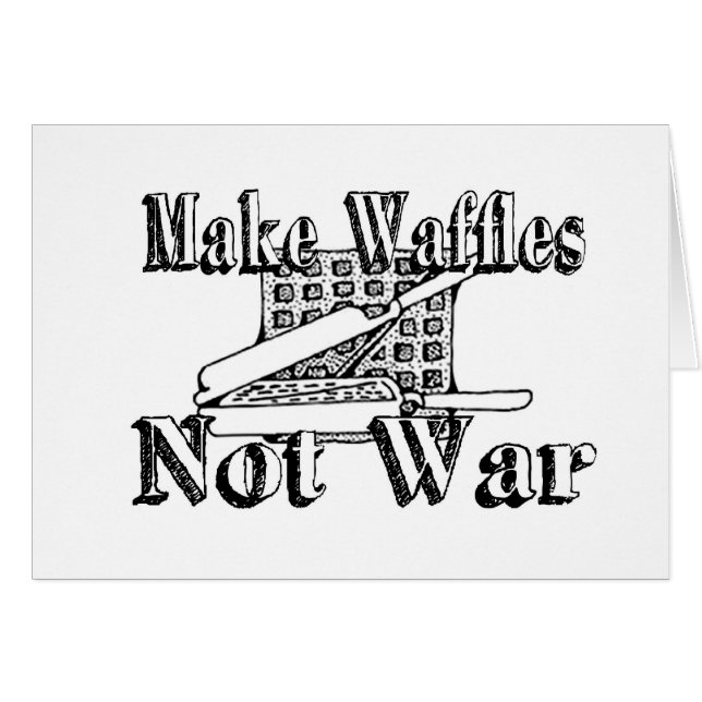 Cartão FAÇA WAFFLES, não guerra (Frente Horizontal)