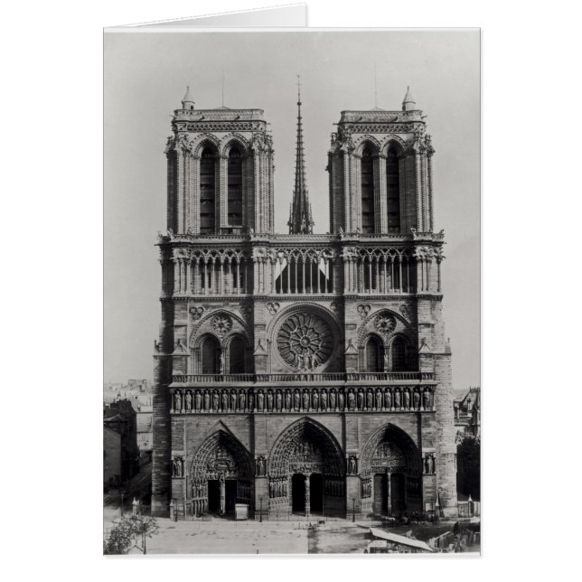 Cartão Facade of Notre-Dame, Paris, final do século XIX (Frente)