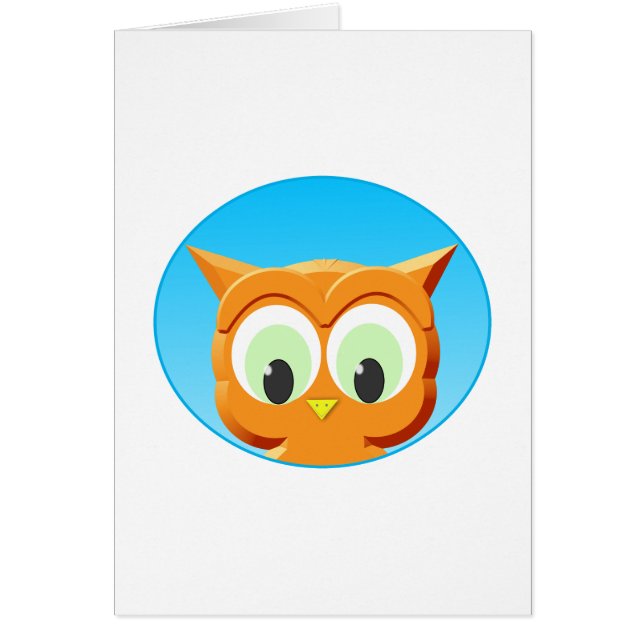 Cartão Face De Uma Pequena Coruja (Frente)