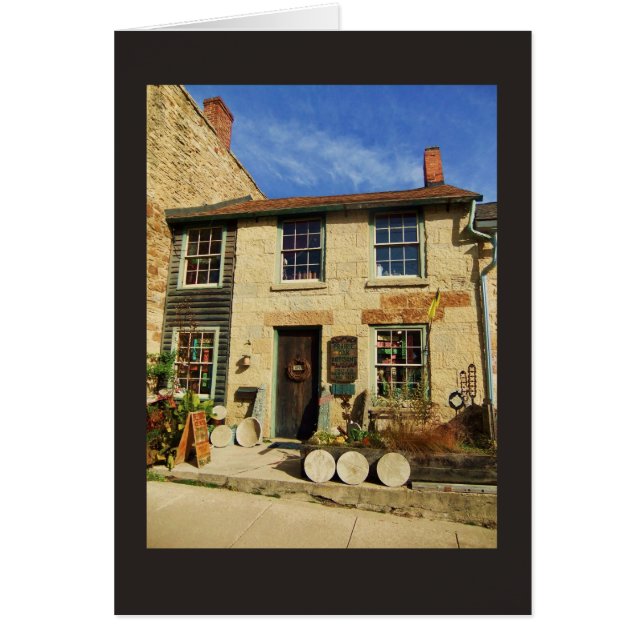 Cartão Fachada de Artican do carvalho da pradaria com (Frente)