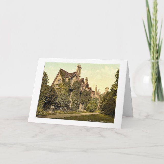 Cartão Faculdade de Worchester, Oxford, Inglaterra (Frente)