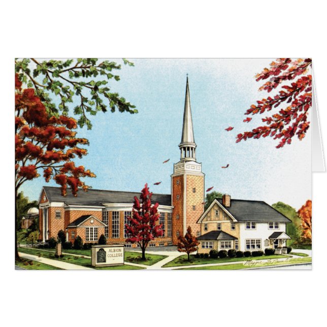 Cartão Faculdade na queda, capela de Albion de Goodrich (Frente Horizontal)
