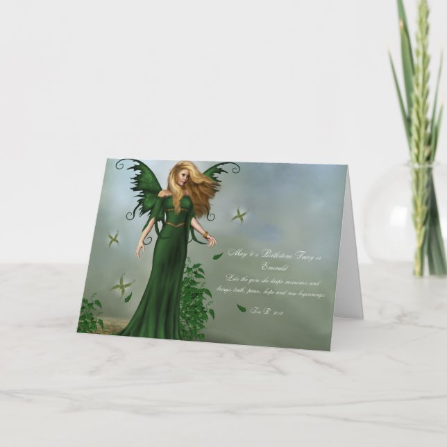 Cartão Fada de maio Birthstone (Frente)