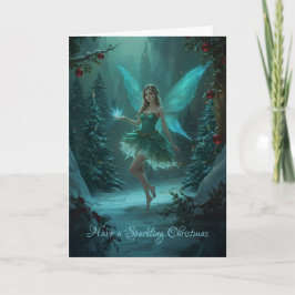 Cartão Fada de Natal com uma faísca de Natal mágico