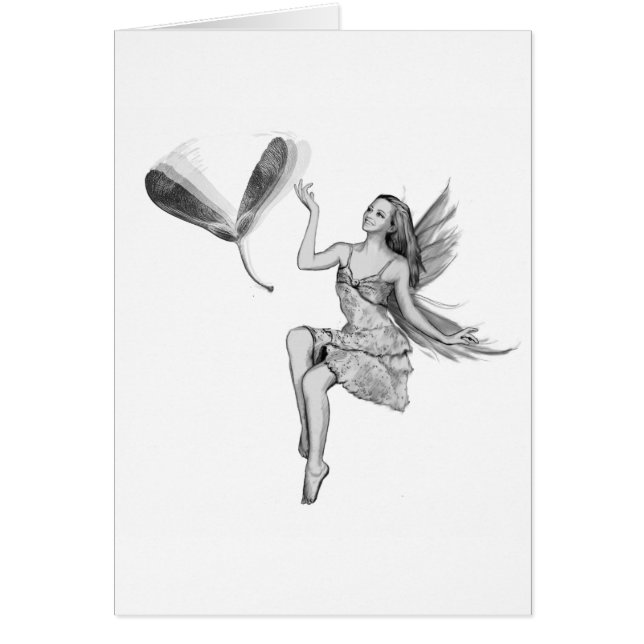 Cartão Fada de Prata Mapeada com Sementes (Frente)