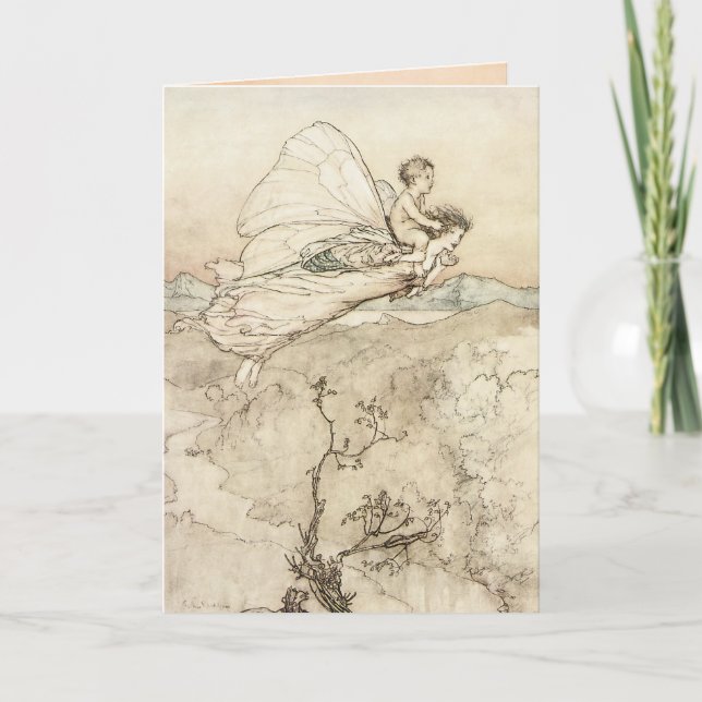 Cartão Fada de Rackham do vintage (Frente)