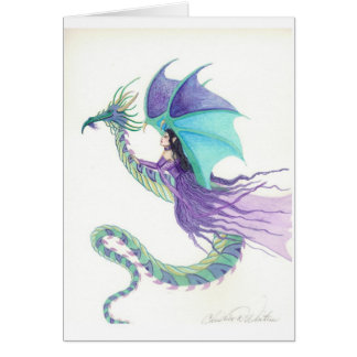 Cartão fada do cavaleiro do dragão