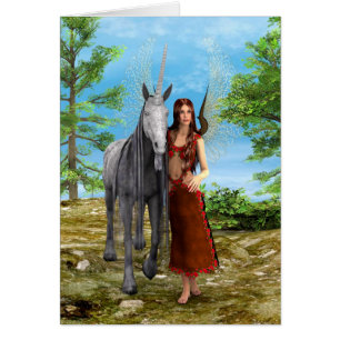 Cartão Fada e Unicórnio