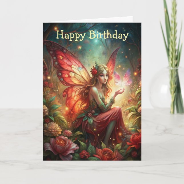 Cartão Fada em Vermelho (Frente)