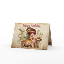 Fada Mágica Amarela e Dourada Feliz Aniversário