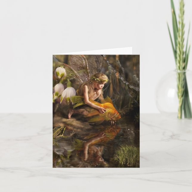 Cartão Fada Notecards da água (Frente)