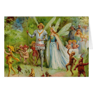 Cartão Fada Prince e Thumbelina na Madeira Mágica