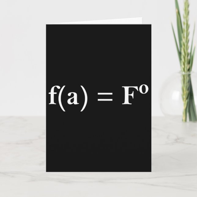 Cartão Fafo Math Equation Funny Novelty Math Teacher Nerd (Frente)
