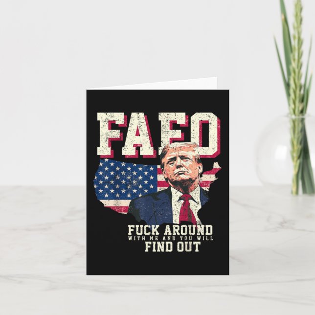 Cartão Fafo Trump Us American Map Flag (Frente)