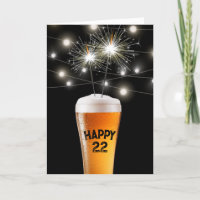 Fagulha de Aniversário de 22 Anos em Copo de Cerve