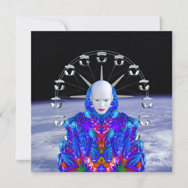 Cartão Fairground no Espaço (Frente)