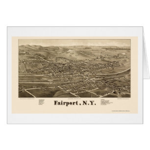 Cartão Fairport, mapa panorâmico de NY - 1885
